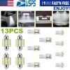 13Pcs T10 31mm Festoon LED Light Bulb Interior Dome Map LED Lights License Plate Trunk Side Positioning Lights 6000K White