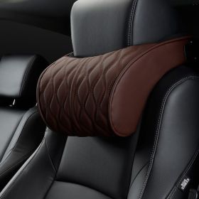 Car headrest, car neck pillow, backrest, car seat, universal car lumbar support set (Option: Coffee color headrest)