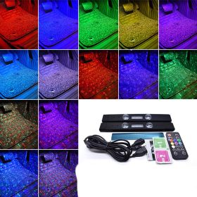 Foot Soles Full Of Stars LED Atmosphere Light Car Wireless Atmosphere Sound (Option: Charge full stars English-USB)