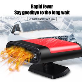 1000W Car Heater 12V Portable Electric Heating Fan Defogger Defroster Demister (Color: Red)