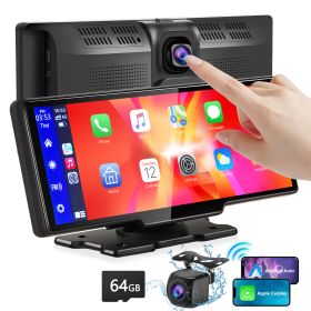 Dash Cam Dual Camera Touch Screen Carplay Car Navigation System Cross-border HD Car Navigation System (Option: Black-64G Memory Card)