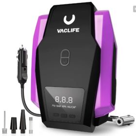 VacLife Air Compressor Tire Inflator, DC 12V Portable Air Compressor For Car Tires, Auto Tire Pump With LED Light, Digital Air Pump For Car Tires, Bic (Option: US701PL)