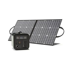 GOFORT Portable Power Station;  550Wh Solar Generator With 600W (Peak 1200W) 110V AC Outlets;  120W 12V DC;  QC3.0&TypeC;  SOS Flashlight;  Backup Pow (Capacity: UA550+SP18100)