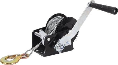 Hand Winch Boat Trailer Winch Heavy Duty Hook Steel Cable, Ratchet Manual Operated Winch for Trailers ATV UTV Boat Marine (lbs: 800lbs)