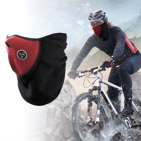 Half Face Mask Breathable Windproof Dustproof Neck Warmer for Bike Motorcycle Racing- Hard Rock Health (Color: Red)